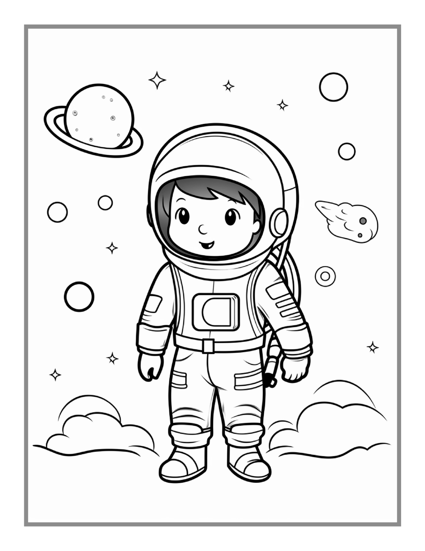 50 Pages Outer Space Galaxy Planet UFO Extraterrestrial Coloring Book Gift for Kids Boys Girls Astronaut Planet Relaxation Coloring Book