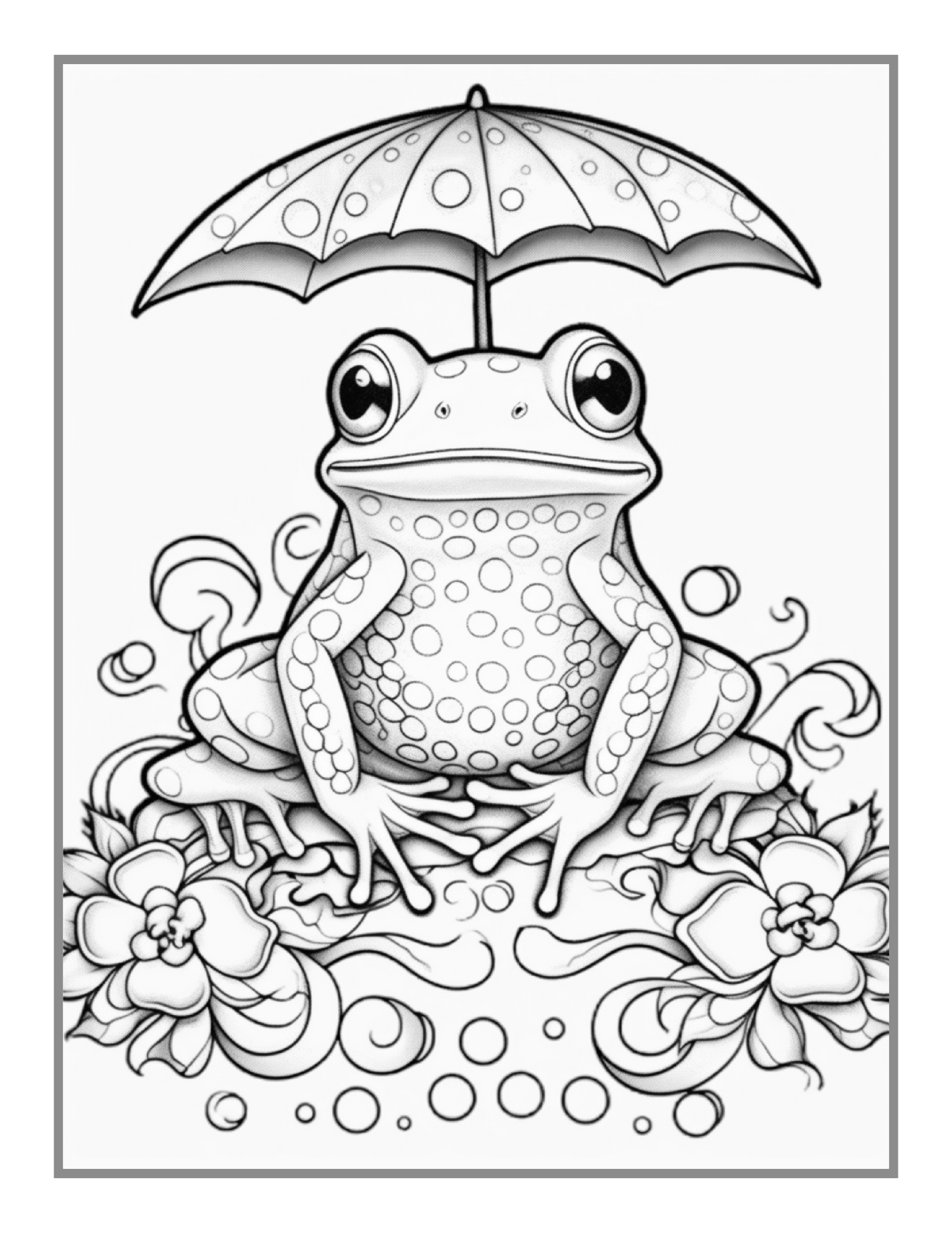 50 Pages Cute Frog Toad Coloring Book Gift for Adults Kids Men Women Boys Girls Teens Frog Toad Coloring Sheets for Children Students