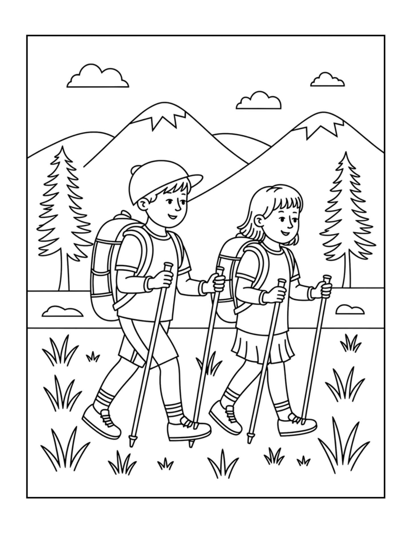 Bold and Easy Cozy Camping Coloring Book Gift for Adults Men Women Kids Boys Girls Young Teens Summer Camp Camping Coloring Sheets Children