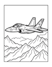 Load image into Gallery viewer, Military Jet Fighter Plane Coloring Book for Kids Adults Boys Girls: 50 Pages Single Sided F-35 Lightning Fighter Jet Airplane Coloring Book
