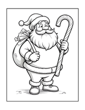 Load image into Gallery viewer, Cozy Christmas Coloring Book for Kids Adults: 25 Bold Easy Single Sided Holiday Coloring Pages with Cute Kitten Santa Snowman Designs
