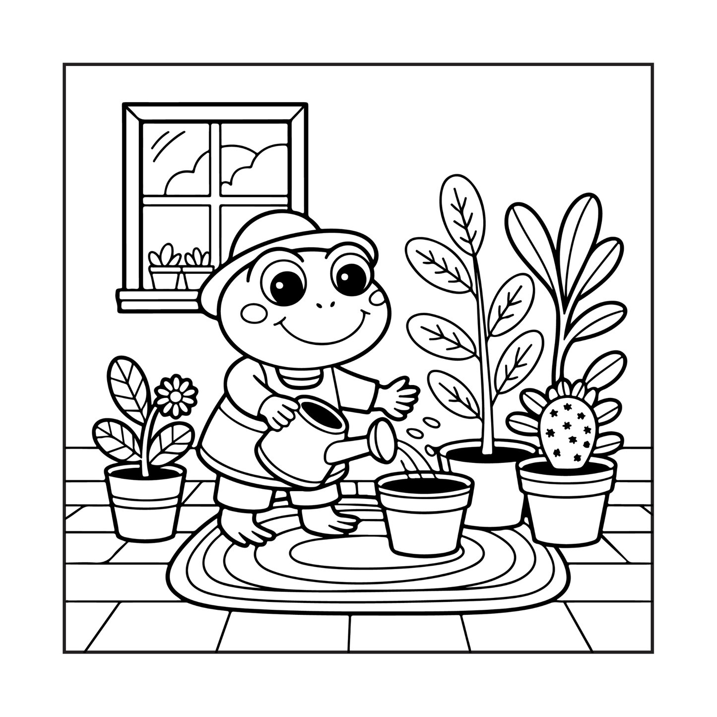 Cute Cozy Frog Froggy Days Coloring Book Gift Adults Men Women Kids Boys Girls Teens Cool Kawaii Whimsical Frog Toad Animal Coloring Book