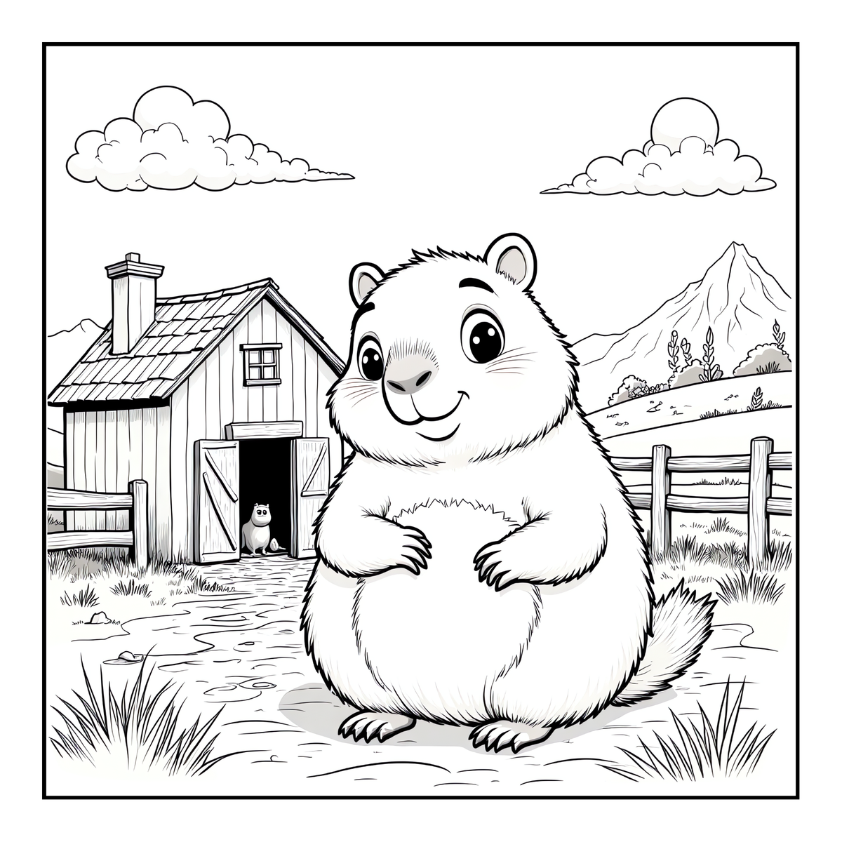 Cute Cozy Funny Capybara Animal Coloring Book Gift for Adults Kids Boys Girls Teens: Single Sided Bold and Easy Cool Capybara Coloring Book