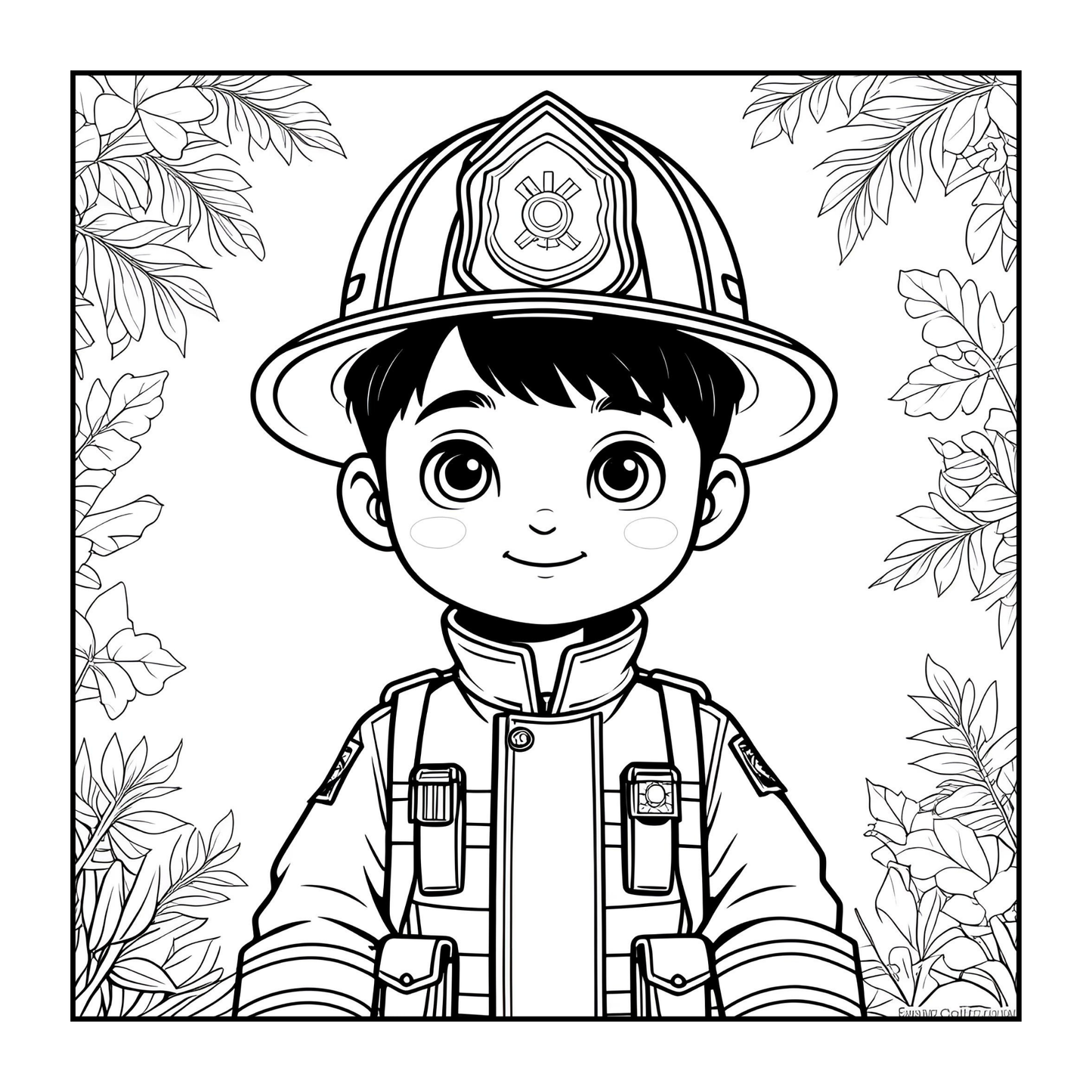 Cool Firefighter Coloring Book Gift for Adults Men Women Kids Boys Girls Teens Bold and Easy Stress Relief Firefighter Coloring Book