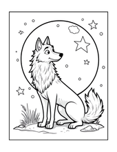 Load image into Gallery viewer, Cute Wolf Coloring Book for Kids and Adults, Bold and Easy Printed Coloring Book, 25 Single-Sided Wolf Designs, Animal Gift for All Ages
