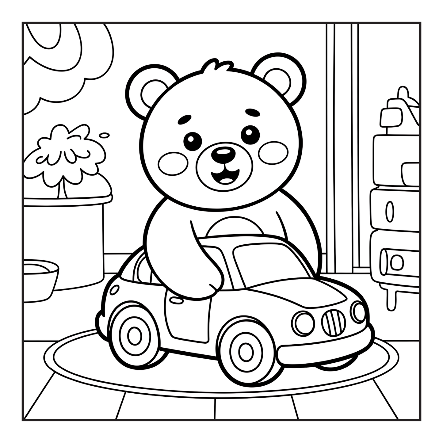 Cute Brown Bear Coloring Book Gift for Adults Kids Men Women Young Boys Girls Teens Cool Cozy Teddy Bear Coloring Activity Book for Children