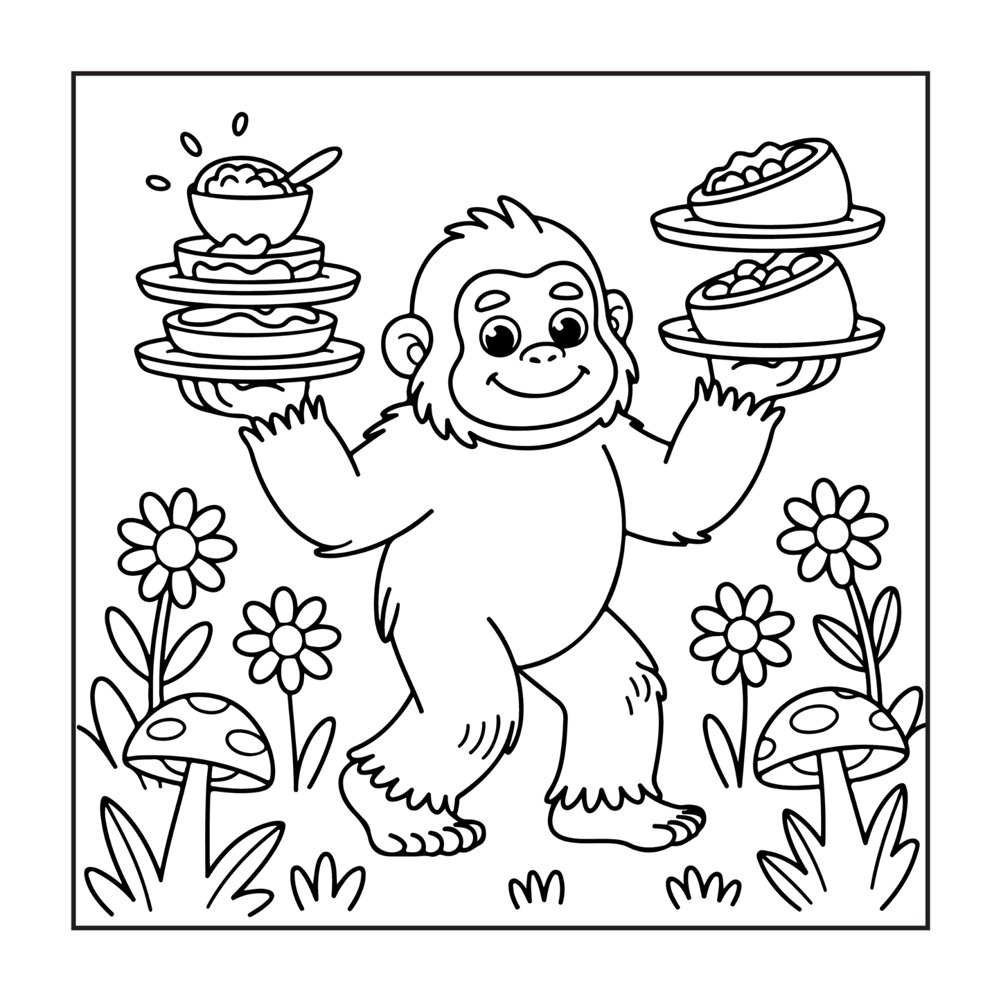 Cute Bigfoot Sasquatch Coloring Book Gift for Adults Kids Boys Girls Teens Cool Funny Bigfoot Mythical Creature Coloring Activity Book