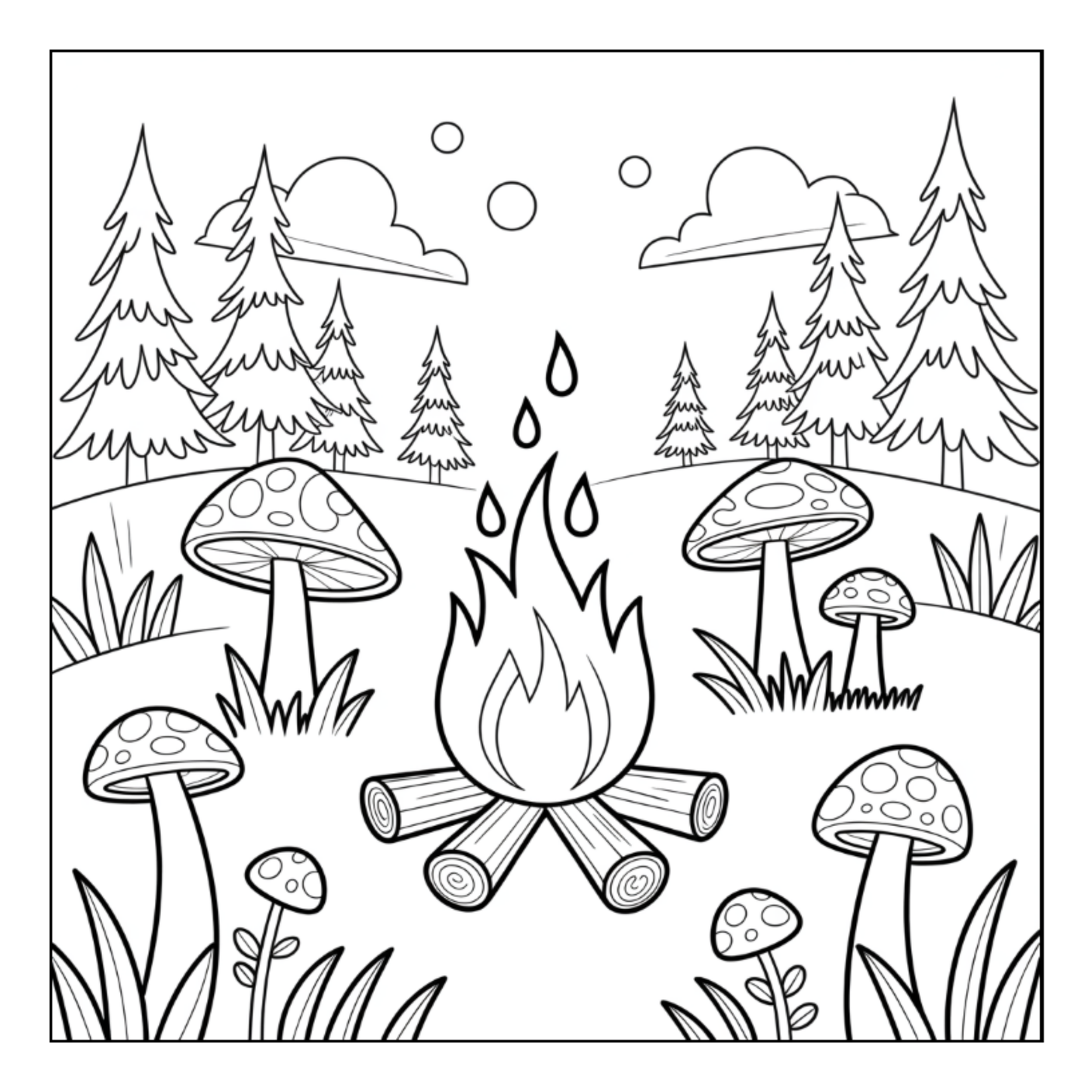 Bold and Easy Cozy Camping Coloring Book Gift for Adults Men Women Kids Boys Girls Young Teens Summer Camp Camping Coloring Sheets Children