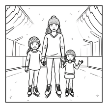 Load image into Gallery viewer, Ice Skating Coloring Book Kids Adults, Winter Sports Figure Skate Activity Coloring Pages, Gift for Skaters Hockey Fans
