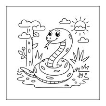 Load image into Gallery viewer, Funny Cute Snake Coloring Book for Kids Teens Adults Cool Reptile Designs Single Sided Pages Fun Stress Relief Activity
