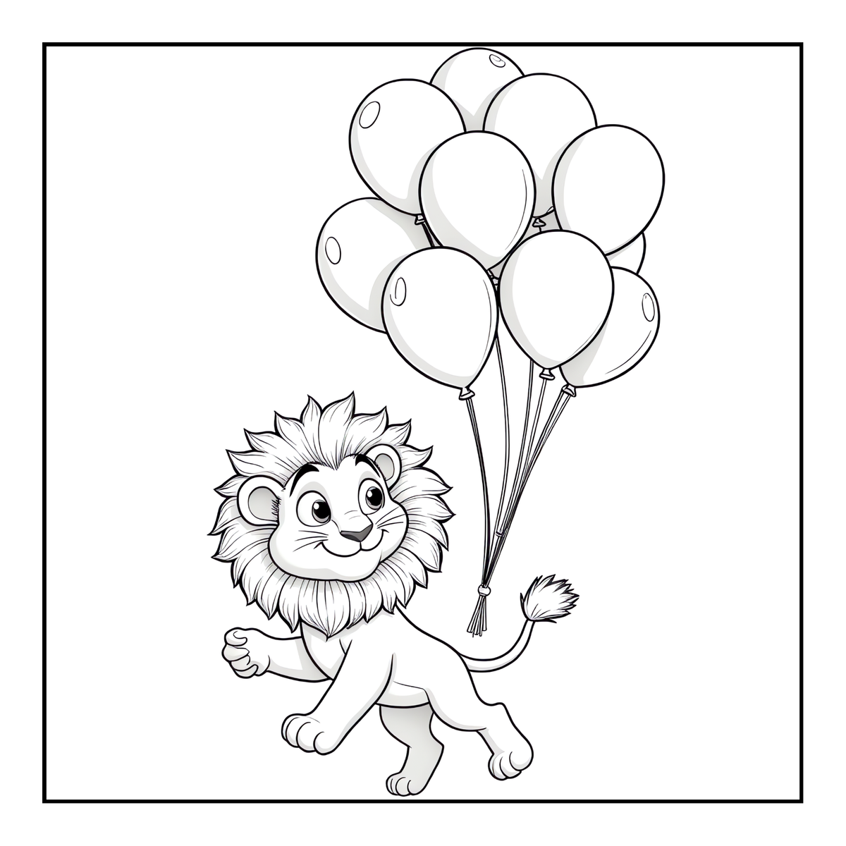 Cute Cozy Funny Lion Animal Coloring Book Gift for Adults Kids Boys Girls Teens: Single Sided Bold and Easy Cool Lion Themed Coloring Book