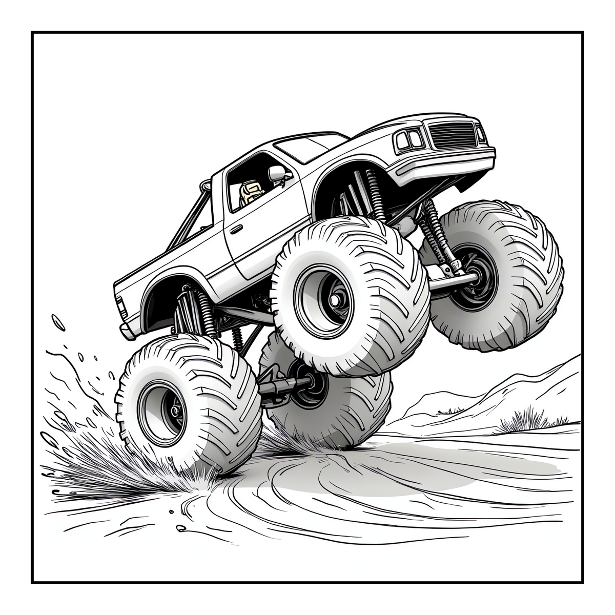 Monster Truck Coloring Book for Kids Adults: Easy Monster Truck Coloring Book Pages for Toddlers Boys Girls Adults