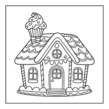 Load image into Gallery viewer, Christmas Gingerbread House Coloring Book Cute Holiday Gingerbread Homes for Kids Teens Adults Easy Cozy Winter Coloring Pages
