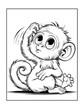 Load image into Gallery viewer, Cute Monkey Coloring Book for Kids Adults Fun Zoo Animal Pages, Stress Relief Creative Activity Coloring Book
