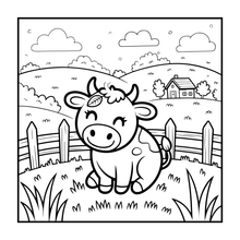 Load image into Gallery viewer, 50 Pages Cute Farm Animals Coloring Book Gift for Kids Boys Girls Teens Children Youth: Country Farm Animals Cow Sheep Coloring Book
