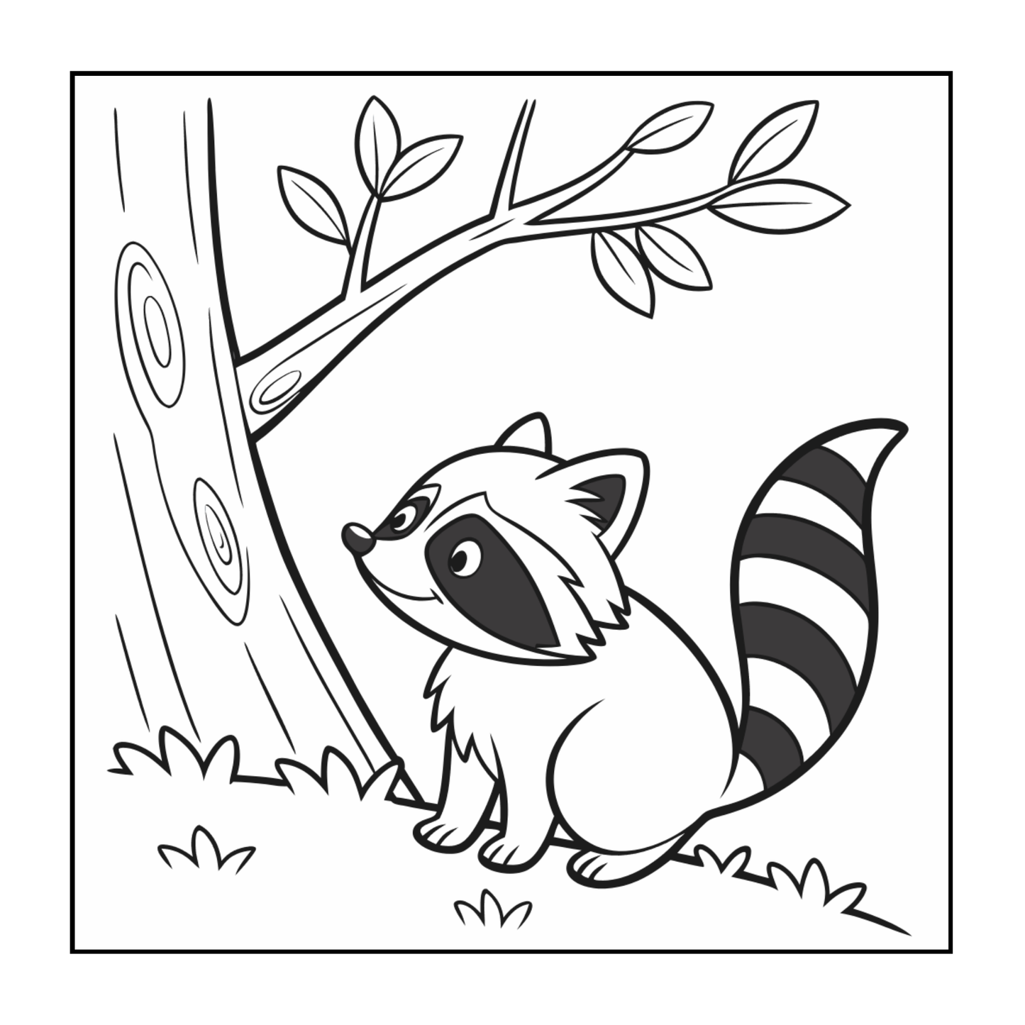 Cozy Raccoon Animal Coloring Book Gift for Adults Kids Boys Girls Teens 50 Pages Single Sided Bold and Easy Raccoon Coloring Activity Book