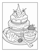 Load image into Gallery viewer, 50 Pages Bold and Easy Food Coloring Book Gift for Adults Kids Men Women Boys Girls Teens Fast Food Lover Foodie Food Fruit Coloring Sheets

