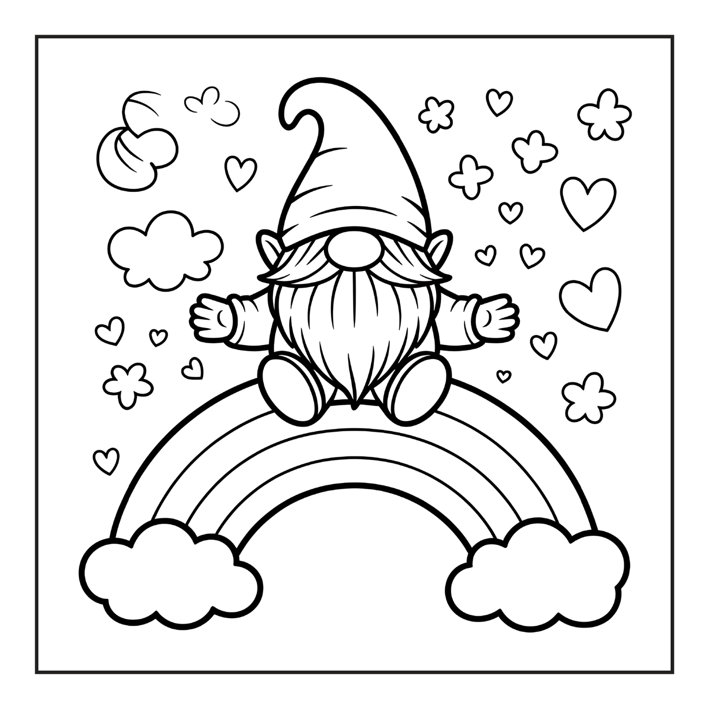 Cozy and Comfy Garden Gnomes Coloring Book Gift for Adults Men Women Kids Boys Girls Teens Bold Easy Simple Whimsical Gnome Coloring Sheets