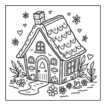 Load image into Gallery viewer, Christmas Gingerbread House Coloring Book Cute Holiday Gingerbread Homes for Kids Teens Adults Easy Cozy Winter Coloring Pages
