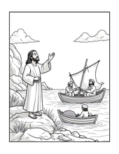 Load image into Gallery viewer, Christian Coloring Book for Adults Kids Boys Girls Teens, Bold and Easy Bible Story Designs, Single Sided Jesus Faith Devotional Gift
