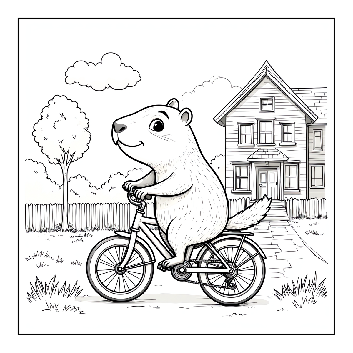 Cute Cozy Funny Capybara Animal Coloring Book Gift for Adults Kids Boys Girls Teens: Single Sided Bold and Easy Cool Capybara Coloring Book