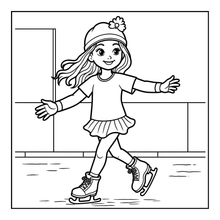 Load image into Gallery viewer, Ice Skating Coloring Book Kids Adults, Winter Sports Figure Skate Activity Coloring Pages, Gift for Skaters Hockey Fans
