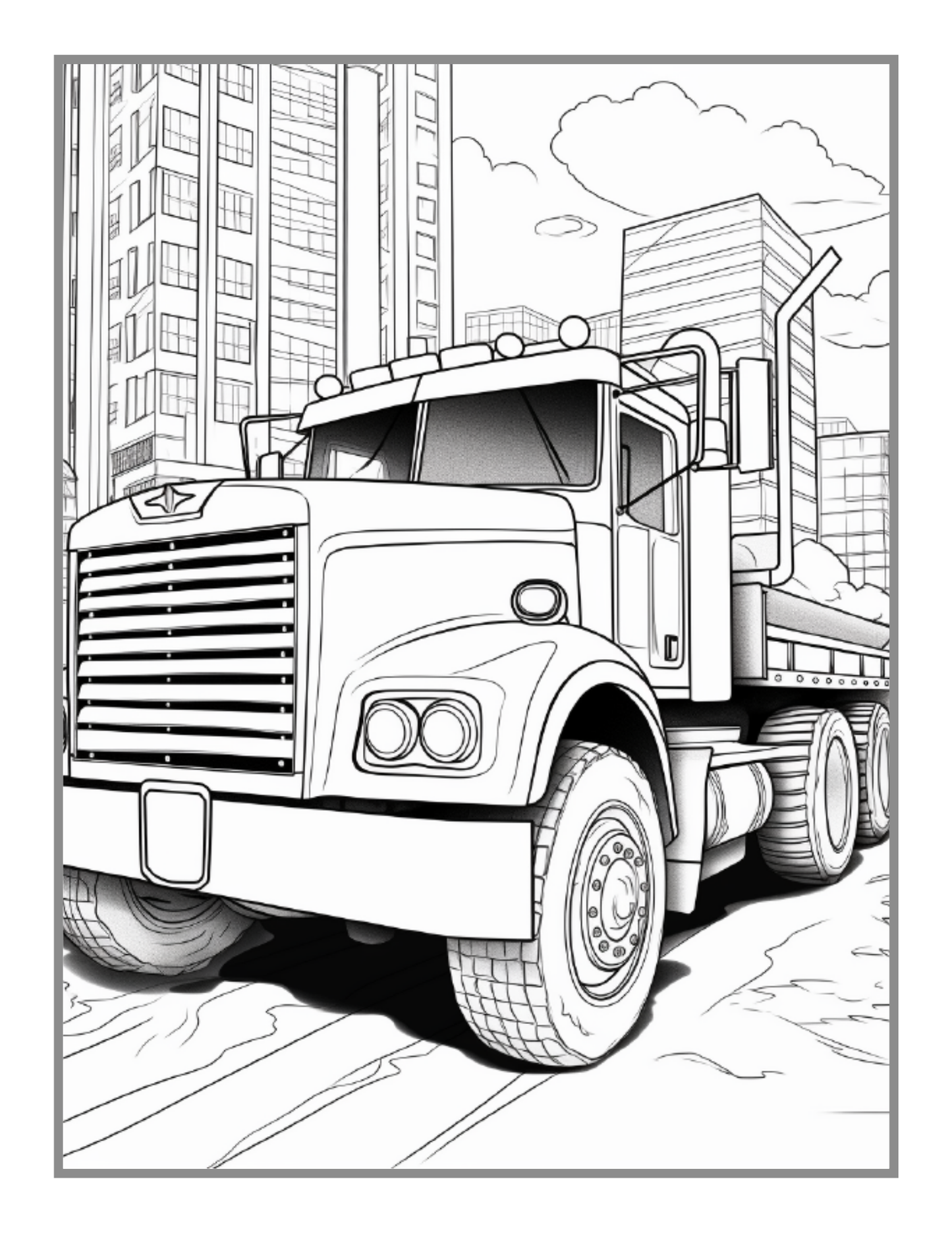 Construction Vehicle Coloring Book Gift for Men Women Adults Kids Boys Girls Teens Children 50 Pages Construction Truck Coloring Pages