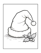 Load image into Gallery viewer, Cozy Christmas Coloring Book for Kids Adults: 25 Bold Easy Single Sided Holiday Coloring Pages with Cute Kitten Santa Snowman Designs
