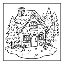 Load image into Gallery viewer, Christmas Gingerbread House Coloring Book Cute Holiday Gingerbread Homes for Kids Teens Adults Easy Cozy Winter Coloring Pages
