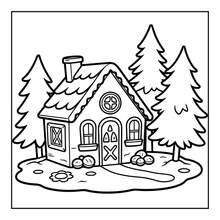 Load image into Gallery viewer, Christmas Gingerbread House Coloring Book Cute Holiday Gingerbread Homes for Kids Teens Adults Easy Cozy Winter Coloring Pages
