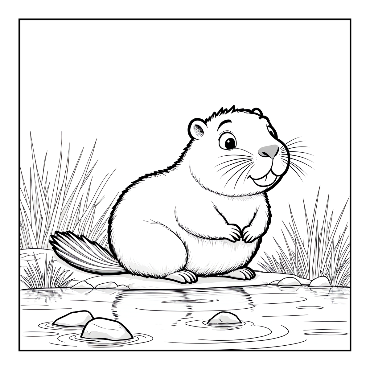 Cute Cozy Funny Capybara Animal Coloring Book Gift for Adults Kids Boys Girls Teens: Single Sided Bold and Easy Cool Capybara Coloring Book