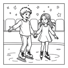 Load image into Gallery viewer, Ice Skating Coloring Book Kids Adults, Winter Sports Figure Skate Activity Coloring Pages, Gift for Skaters Hockey Fans
