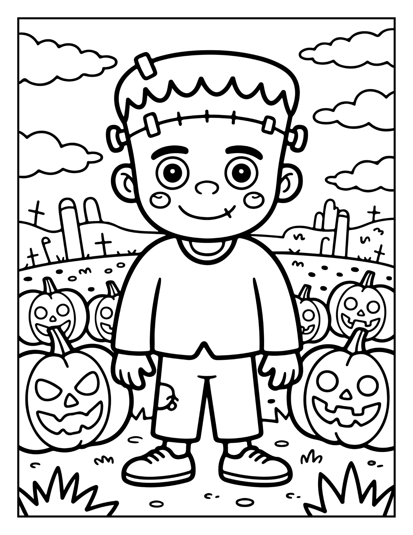 Cute Funny Spooky Halloween Coloring Book Adults Kids Boys Girls Young Teens Halloween Ghost Mummy Witch Scarecrows Coloring Activity Book