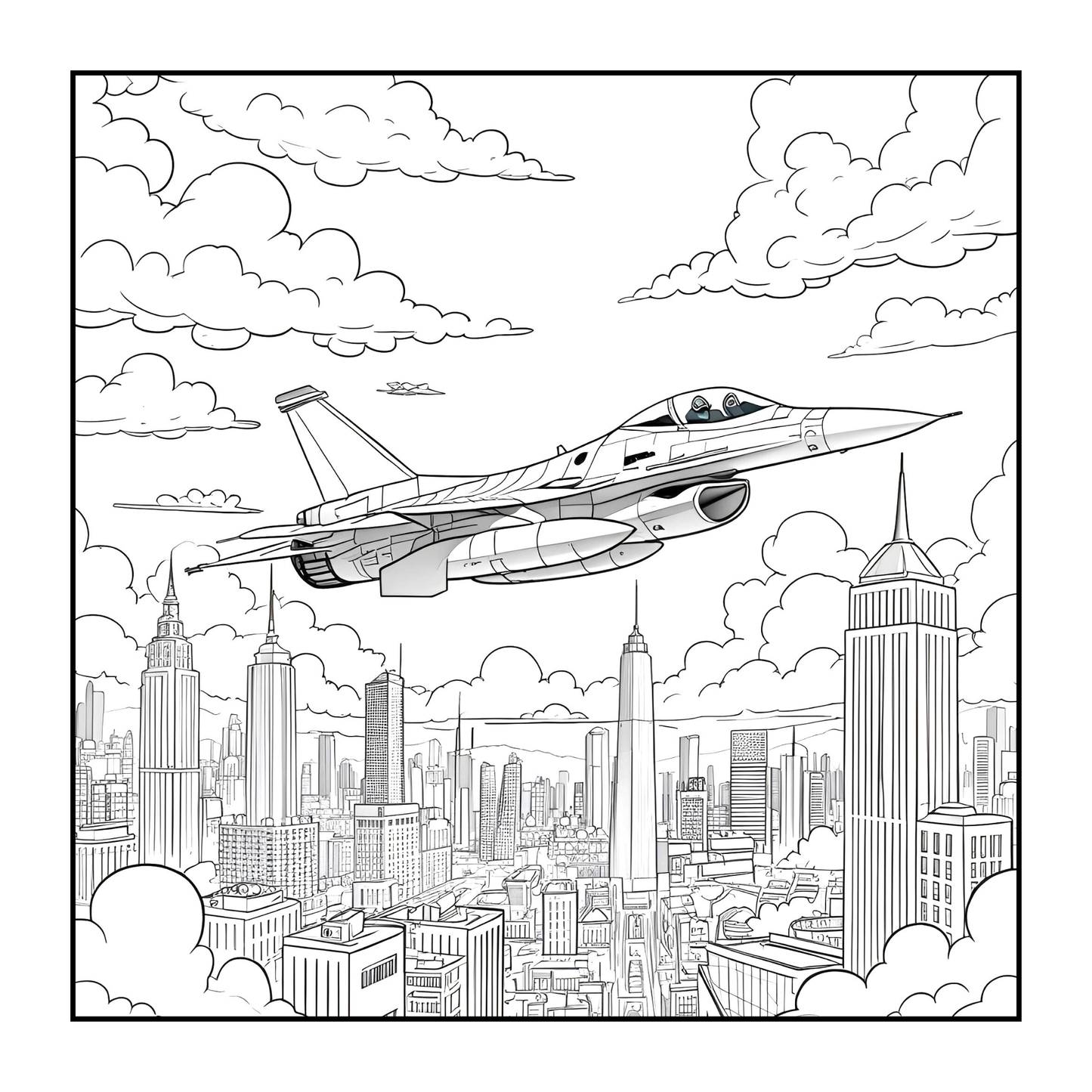 Military Jet Fighter Plane Coloring Book for Kids Adults Boys Girls 50 Pages Single Sided Plane Coloring Book Airplane Coloring Book Gift