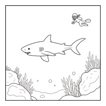 Load image into Gallery viewer, Cute Funny Shark Coloring Book for Kids Adults Ocean Animals Relaxing Marine Life Pages Coloring Book
