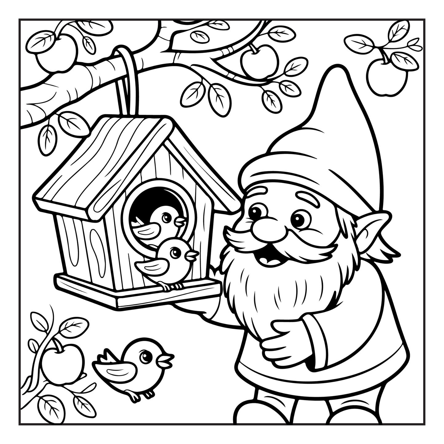 Cozy and Comfy Garden Gnomes Coloring Book Gift for Adults Men Women Kids Boys Girls Teens Bold Easy Simple Whimsical Gnome Coloring Sheets