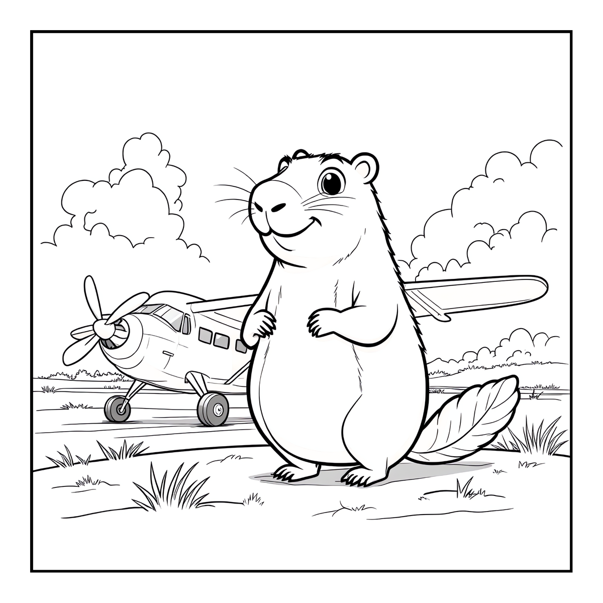Cute Cozy Funny Capybara Animal Coloring Book Gift for Adults Kids Boys Girls Teens: Single Sided Bold and Easy Cool Capybara Coloring Book