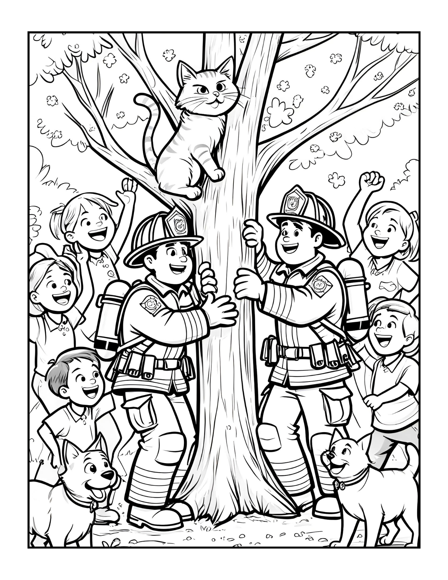 Cool Firefighter Coloring Book Gift for Adults Men Women Kids Boys Girls Teens 50 Pages Single Sided Fire Truck Fireman Firewoman Coloring