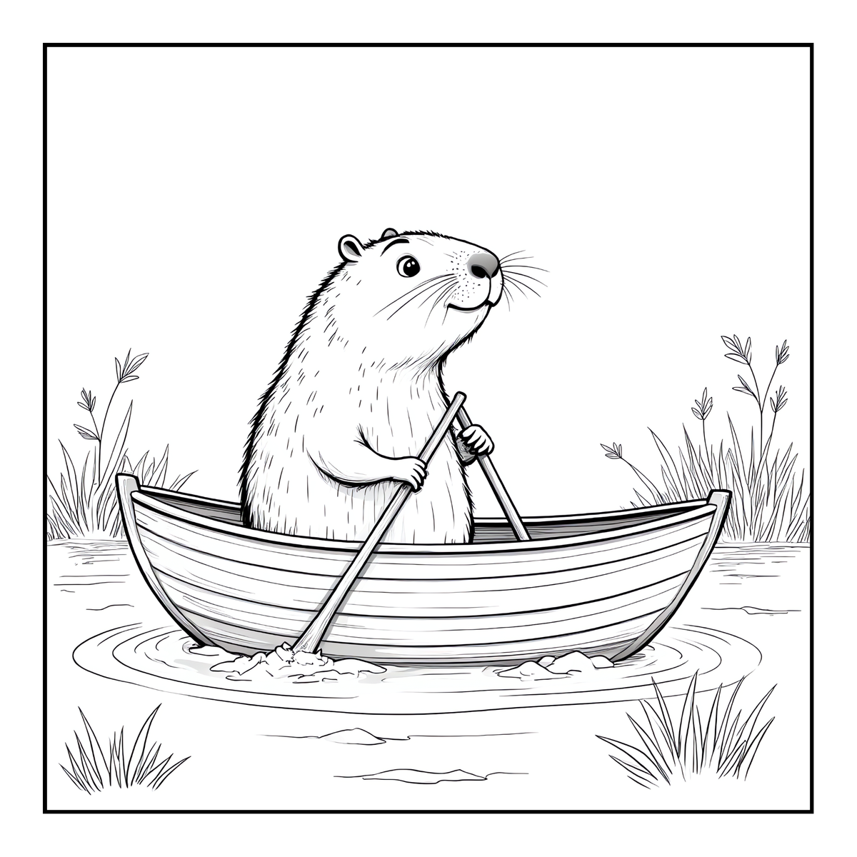 Cute Cozy Funny Capybara Animal Coloring Book Gift for Adults Kids Boys Girls Teens: Single Sided Bold and Easy Cool Capybara Coloring Book