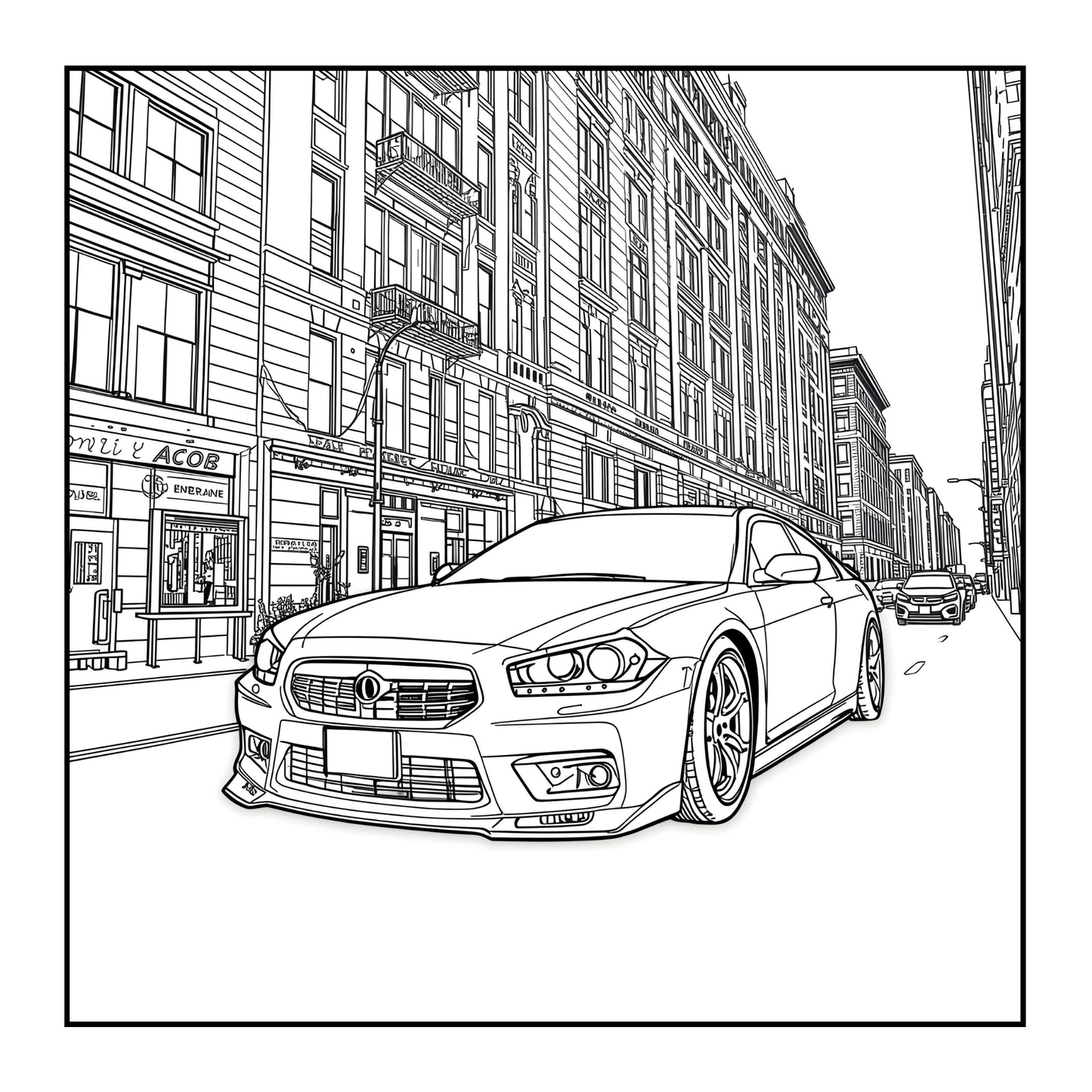 Modified Cars Coloring Book for Adults Men Women Kids Boys Girls Teens Drift Cars Coloring Activity Book Gift Modified Exotic Racing Cars