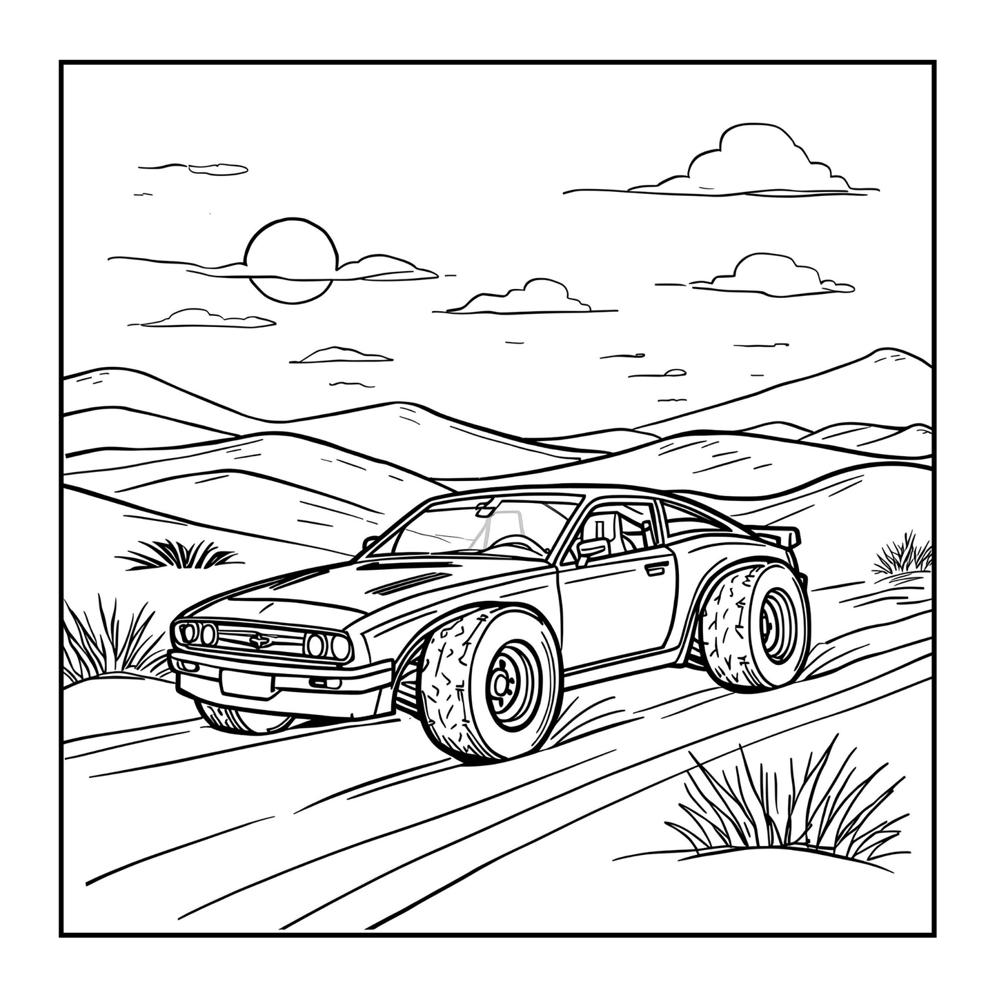 Modified Cars Coloring Book for Adults Men Women Kids Boys Girls Teens Gift Modified Exotic Racing Cars Drift Cars Coloring Activity Book