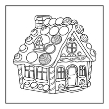 Load image into Gallery viewer, Christmas Gingerbread House Coloring Book Cute Holiday Gingerbread Homes for Kids Teens Adults Easy Cozy Winter Coloring Pages

