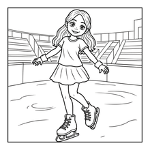 Load image into Gallery viewer, Ice Skating Coloring Book Kids Adults, Winter Sports Figure Skate Activity Coloring Pages, Gift for Skaters Hockey Fans
