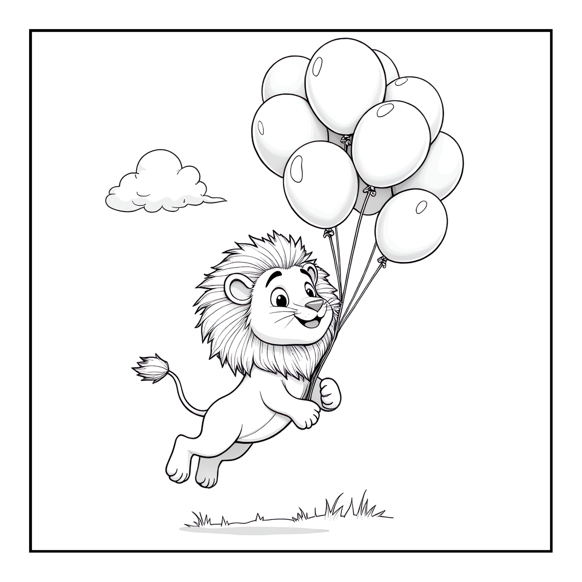 Cute Cozy Funny Lion Animal Coloring Book Gift for Adults Kids Boys Girls Teens: Single Sided Bold and Easy Cool Lion Themed Coloring Book