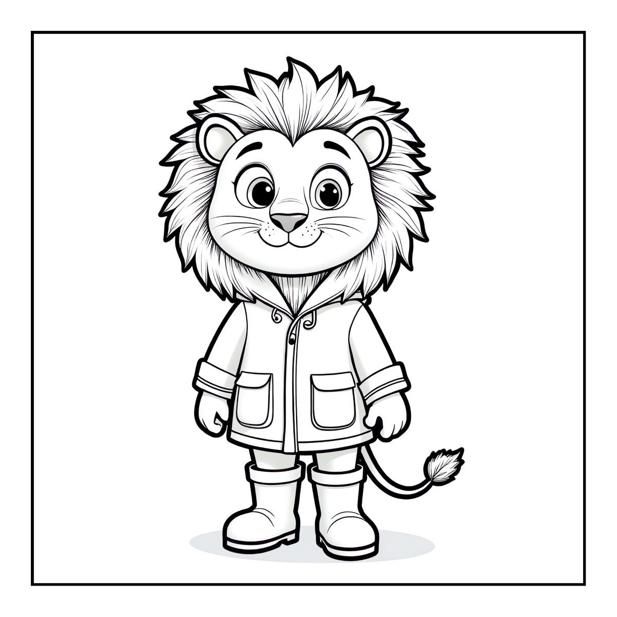 Cute Cozy Funny Lion Animal Coloring Book Gift for Adults Kids Boys Girls Teens: Single Sided Bold and Easy Cool Lion Themed Coloring Book