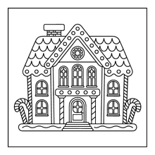 Load image into Gallery viewer, Christmas Gingerbread House Coloring Book Cute Holiday Gingerbread Homes for Kids Teens Adults Easy Cozy Winter Coloring Pages
