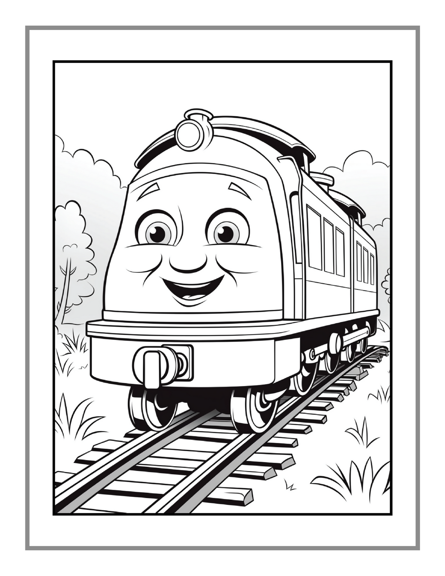 50 Pages Train Locomotive Enthusiasts Coloring Book Gift for Adults Kids Boys Girls Cute Relaxation Steam Engine Train Coloring Book Present