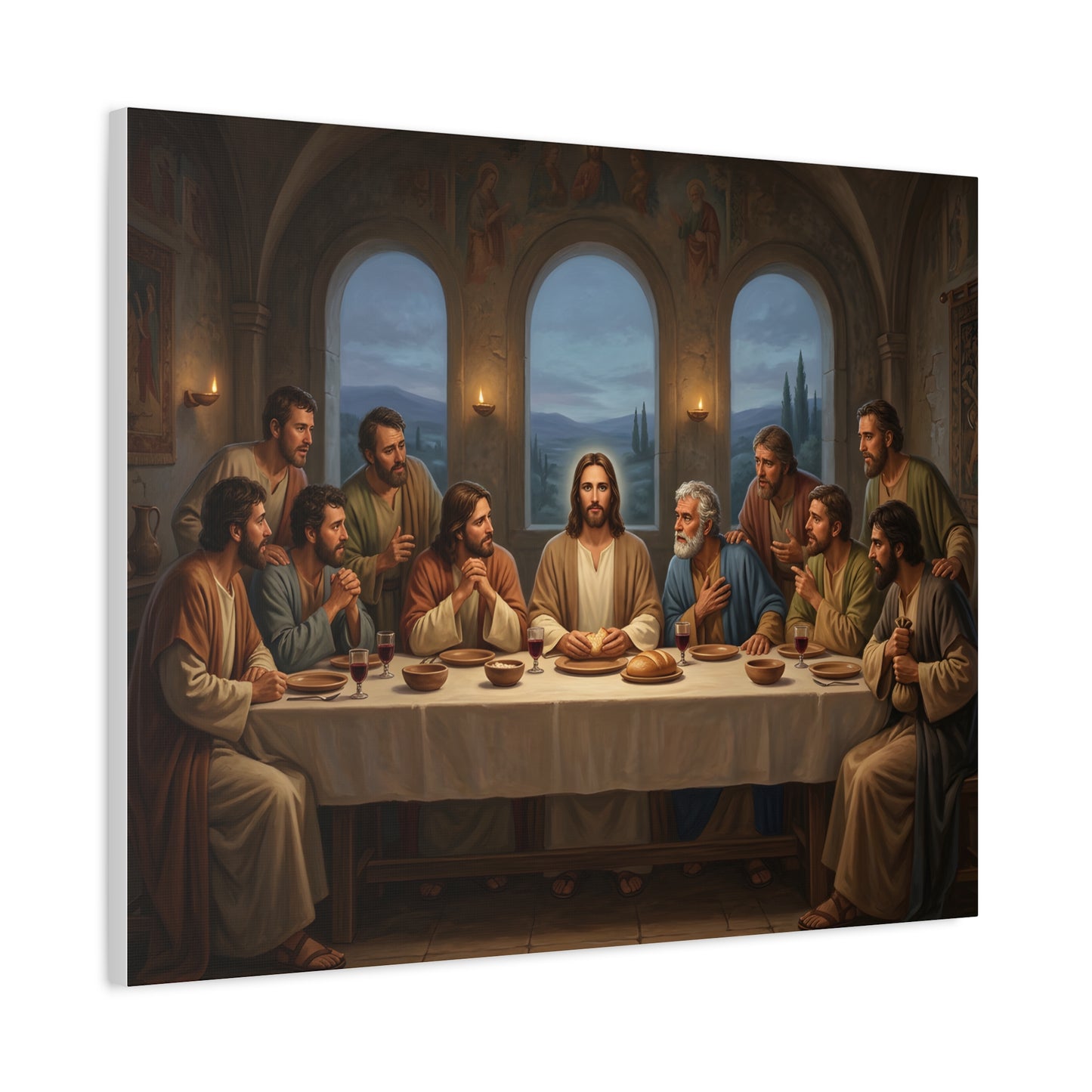 Cool Last Supper Canvas Wall Art Print Large Religious Biblical Faith Home Decor Christian Wall Art Ready to Hang for Living Room