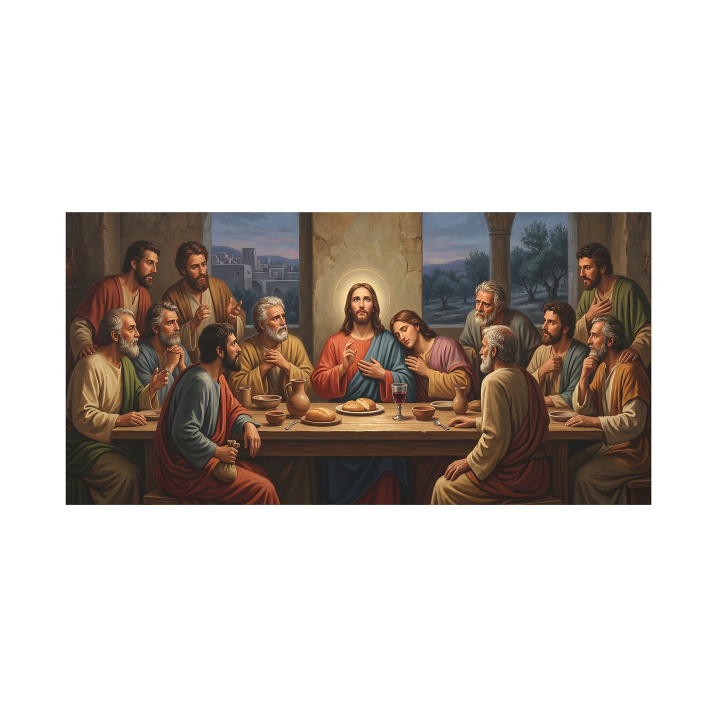 Cool Last Supper Canvas Wall Art Print Large Religious Biblical Faith Home Decor Christian Wall Art Ready to Hang for Living Room