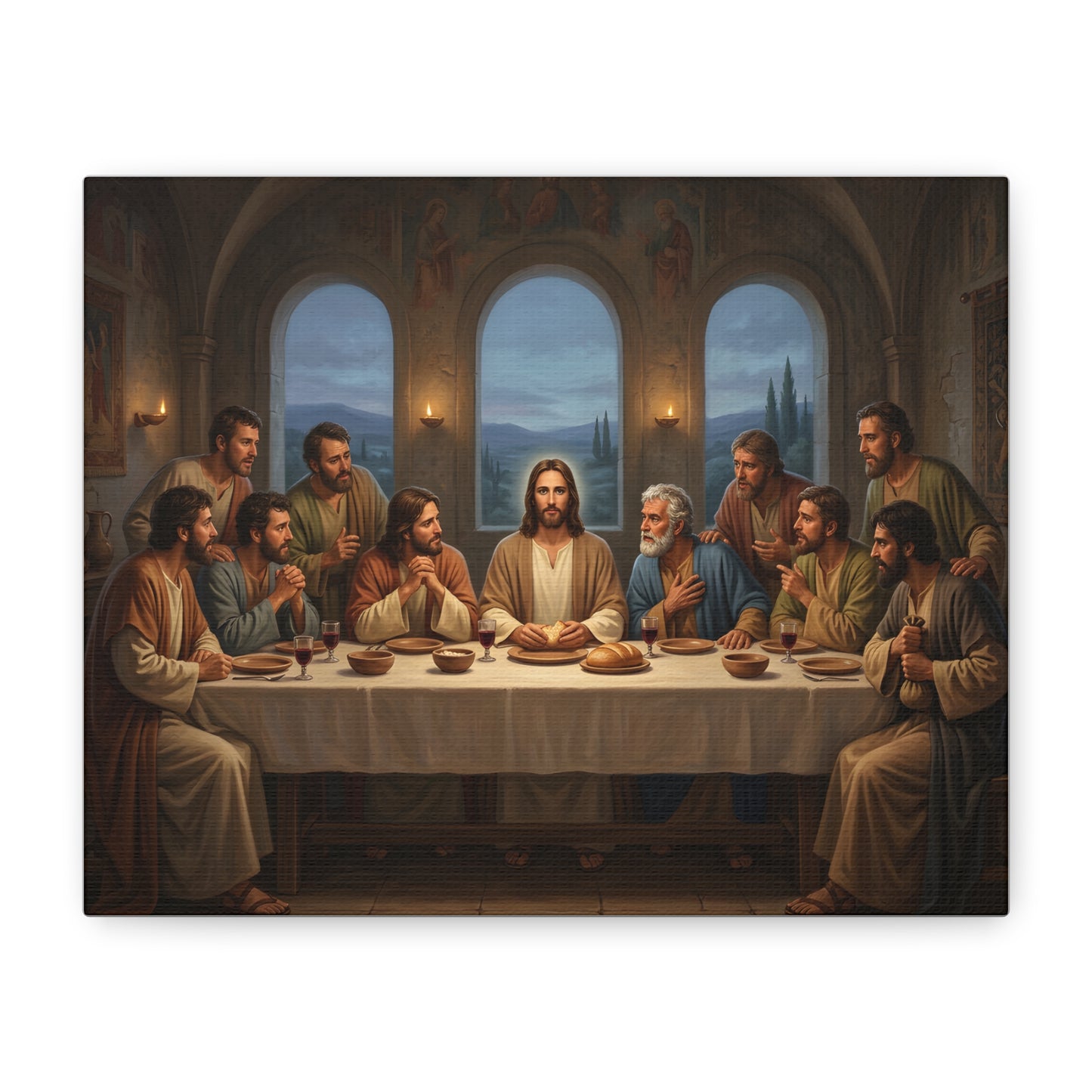 Cool Last Supper Canvas Wall Art Print Large Religious Biblical Faith Home Decor Christian Wall Art Ready to Hang for Living Room
